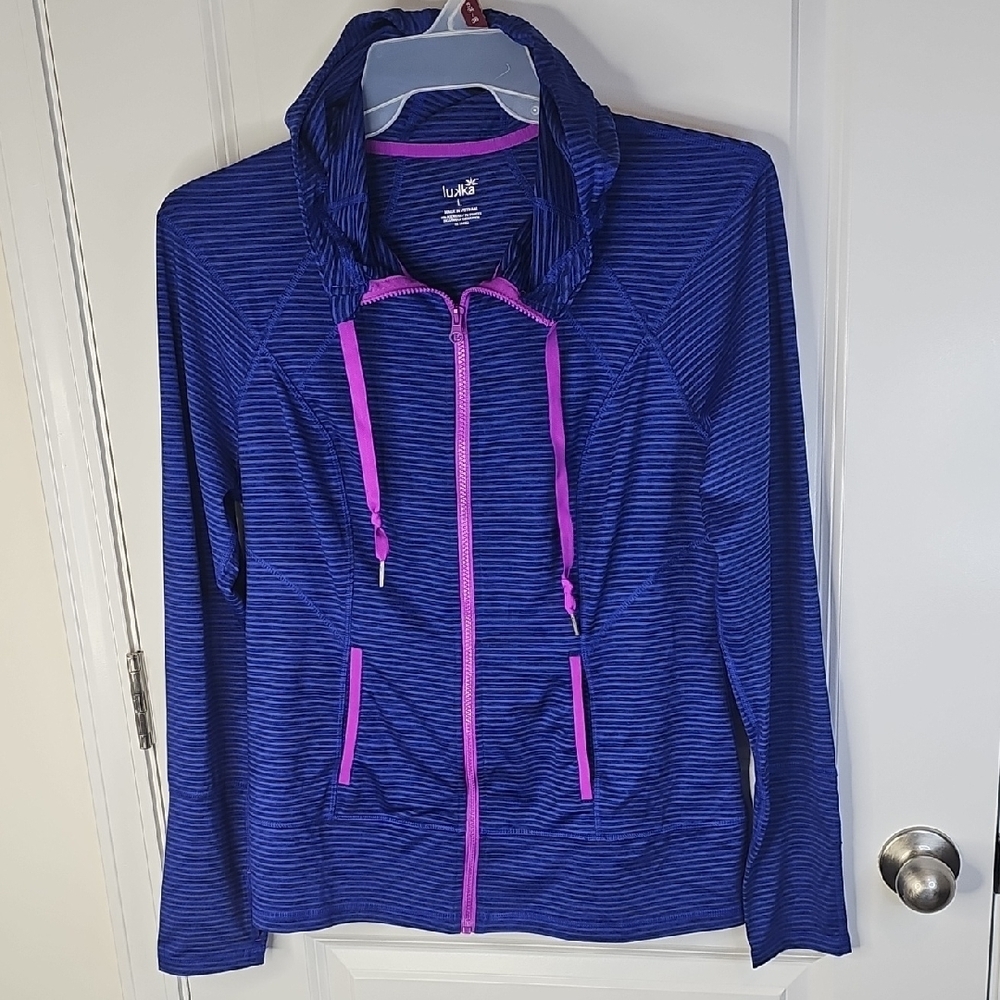 Lukka Vibrant Blue and Pink Athletic Jacket Size L‎